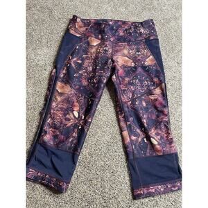 Calia Yoga Pant Carrie Underwood XL Mesh Purple Kaleidoscope Pattern 3/4 Length